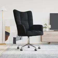 vidaXL fekete bársony pihenőfotel