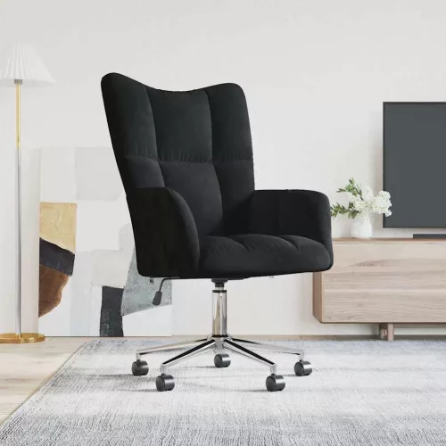 vidaXL fekete bársony pihenőfotel