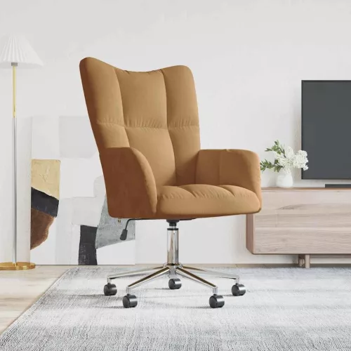 vidaXL barna bársony pihenőfotel