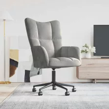 vidaXL világosszürke bársony pihenőfotel