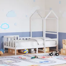   vidaXL fehér tömör fenyőfa kanapéágy tetővel 80 x 200 cm