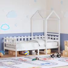   vidaXL fehér tömör fenyőfa kanapéágy tetővel 80 x 200 cm