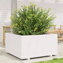   vidaXL fehér tömör fenyőfa kerti virágláda 90 x 90 x 49,5 cm