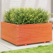   vidaXL viaszbarna tömör fenyőfa kerti virágláda 100 x 100 x 49,5 cm