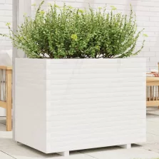   vidaXL fehér tömör fenyőfa kerti virágláda 90x60x72,5 cm