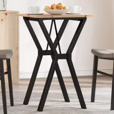   vidaXL tömör fenyőfa és acél étkezőasztal Y-vázzal 50x50x75 cm