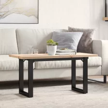   vidaXL tömör fenyőfa és öntöttvas O-vázú dohányzóasztal 90x40x45,5 cm