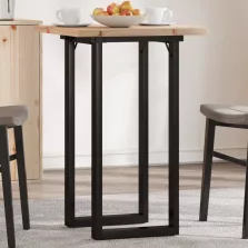   vidaXL tömör fenyőfa és acél étkezőasztal O-vázzal 50x50x75,5 cm