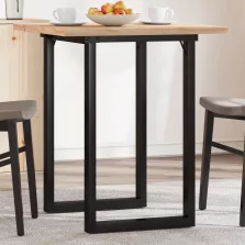   vidaXL tömör fenyőfa és acél étkezőasztal O-vázzal 70x70x75,5 cm