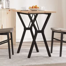   vidaXL tömör fenyőfa és acél étkezőasztal Y-vázzal 80x50x75,5 cm