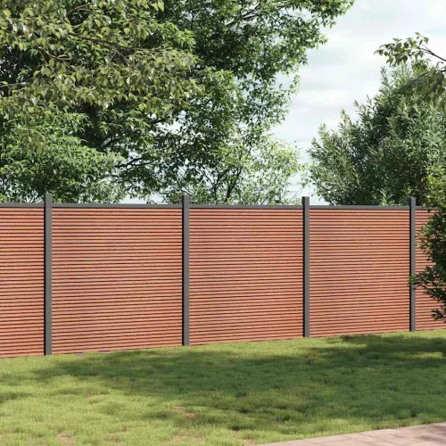 vidaXL barna WPC kerítéspanel 526 x 186 cm