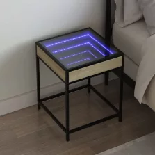   vidaXL sonoma tölgy végtelen hatású LED-es éjjeliszekrény 40x40x51 cm