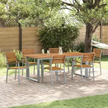   vidaXL Kerti Szék 6 pcs Barna 56 x 57 x 87 cm Tömör Akácfa