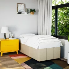 vidaXL ágykeret matrac nélkül krém 90x190 cm szövet