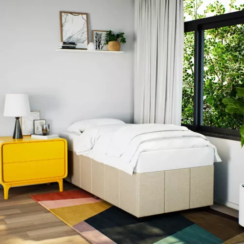 vidaXL ágykeret matrac nélkül krém 90x190 cm szövet