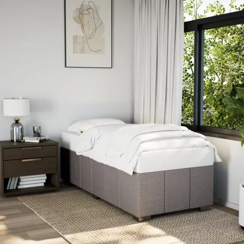 vidaXL tópszínű szövet ágykeret matrac nélkül 90x200 cm
