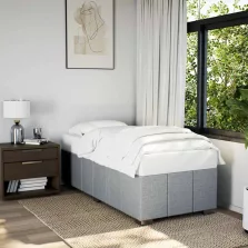   vidaXL világosszürke szövet ágykeret matrac nélkül 100x200 cm