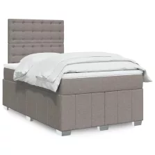   vidaXL tópszínű szövet rugós ágy matraccal 120 x 190 cm