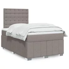   vidaXL tópszínű szövet rugós ágy matraccal 120 x 190 cm