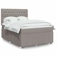   vidaXL tópszínű szövet rugós ágy matraccal 140 x 190 cm