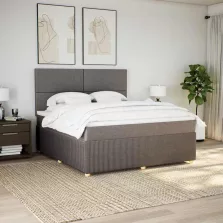   vidaXL tópszínű szövet rugós ágy matraccal 180 x 200 cm