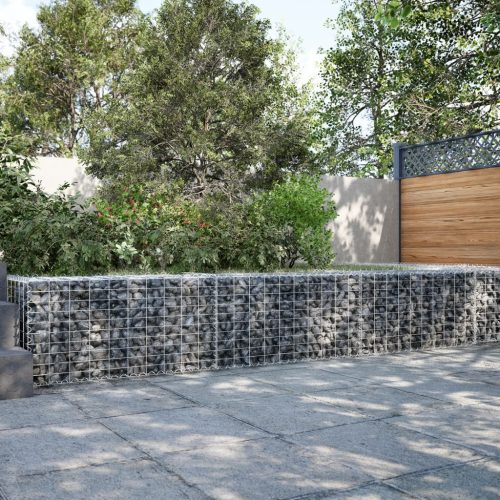 vidaXL horganyzott vas gabion kosár fedéllel 300 x 50 x 50 cm