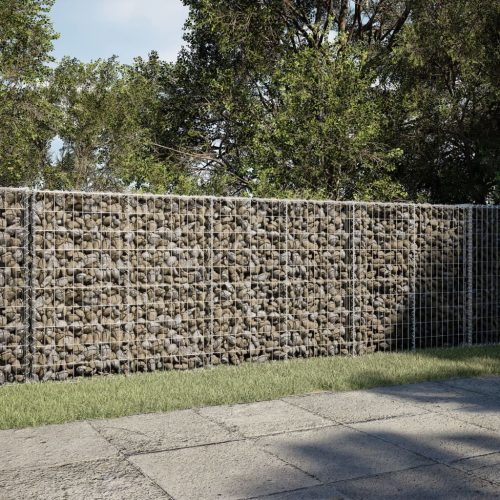 vidaXL horganyzott vas gabion kosár fedéllel 300 x 50 x 100 cm