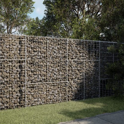 vidaXL horganyzott vas gabion kosár fedéllel 200 x 50 x 150 cm