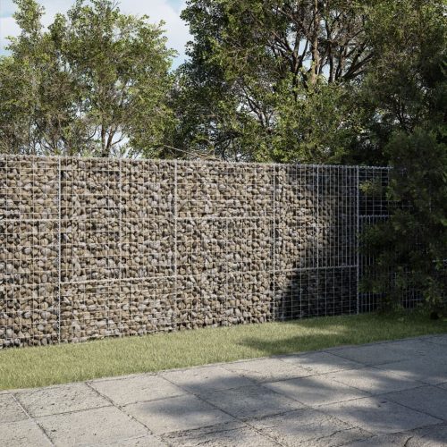 vidaXL horganyzott vas gabion kosár fedéllel 300 x 50 x 150 cm