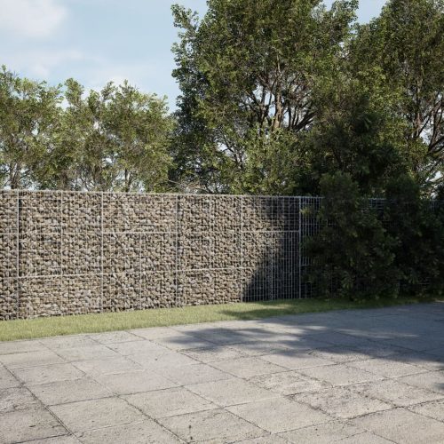 vidaXL horganyzott vas gabion kosár fedéllel 400 x 50 x 150 cm