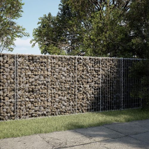 vidaXL horganyzott vas gabion kosár fedéllel 200 x 100 x 100 cm