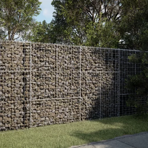 vidaXL horganyzott vas gabion kosár fedéllel 200 x 100 x 150 cm