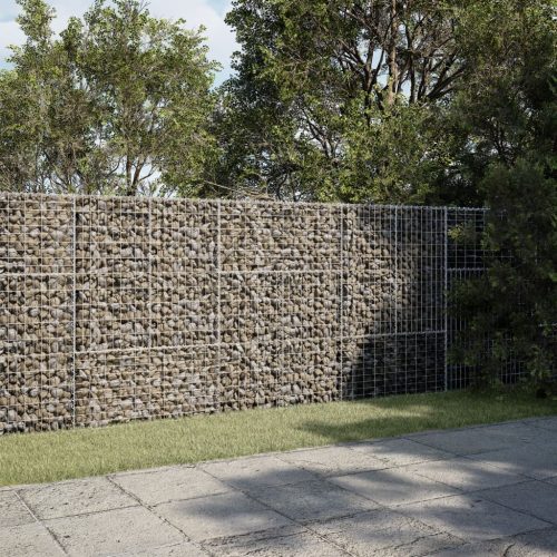 vidaXL horganyzott vas gabion kosár fedéllel 300 x 100 x 150 cm