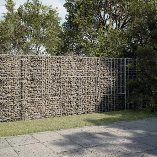 vidaXL horganyzott vas gabion kosár fedéllel 300 x 100 x 150 cm