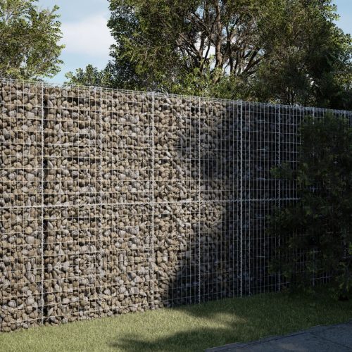 vidaXL horganyzott vas gabion kosár fedéllel 250 x 100 x 200 cm