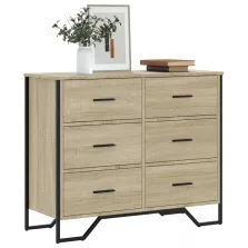   vidaXL sonoma tölgy színű szerelt fa komód 91 x 35,5 x 74,5 cm