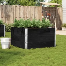   vidaXL fekete tömör fenyőfa kerti növénytartó 100 x 100 cm