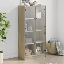   vidaXL sonoma tölgy színű magasszekrény ajtókkal 68x37x142 cm