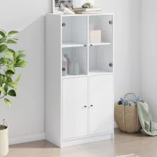   vidaXL fehér szerelt fa magasszekrény ajtókkal 68x37x142 cm
