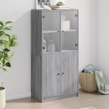   vidaXL szürke sonoma színű magasszekrény ajtókkal 68x37x142 cm