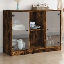   vidaXL füstös tölgy színű szerelt fa tálalószekrény 102x37x75,5 cm