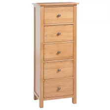   vidaXL tömör tölgyfa magas fiókos szerény 45 x 32 x 115 cm