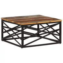   vidaXL tömör újrahasznosított fa dohányzóasztal 68 x 68 x 35 cm