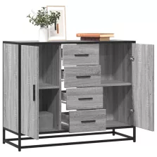   vidaXL szürke sonoma színű szerelt fa tálalószekrény 92 x 35 x 76 cm