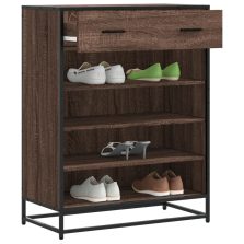   vidaXL barna tölgy színű szerelt fa és fém cipőszekrény 75x38x97,5 cm