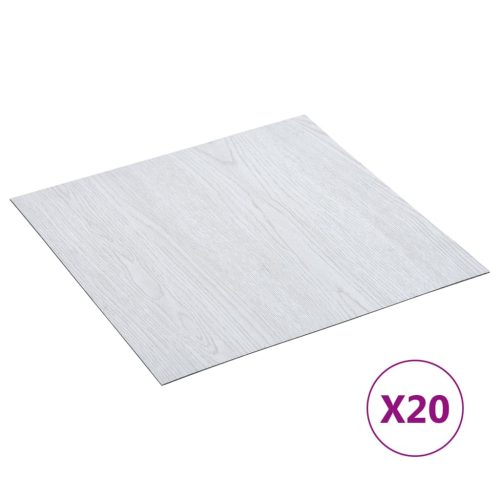 vidaXL 20 db fehér öntapadó PVC padlólap 1,86 m²