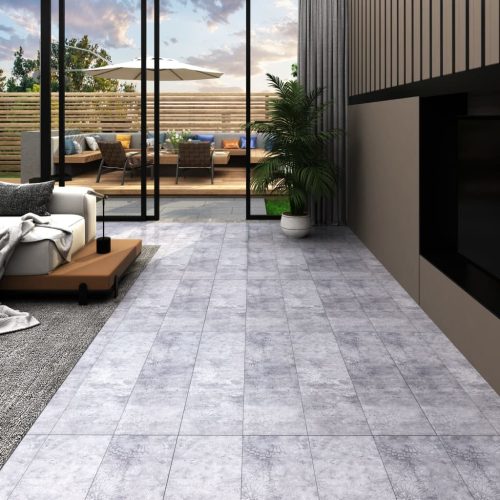 vidaXL cementszürke 2 mm-es öntapadó PVC padlóburkoló lapok 5,21m²