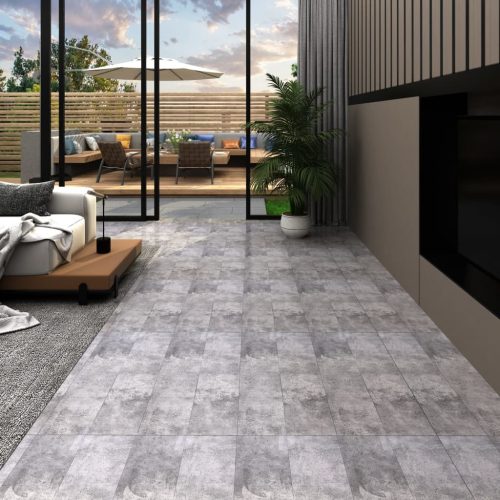 vidaXL barna cement 2 mm-es öntapadó PVC padlóburkoló lapok 5,21m²