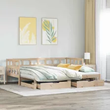   vidaXL kihúzható heverő fiókokkal matrac nélkül 80 x 200 cm