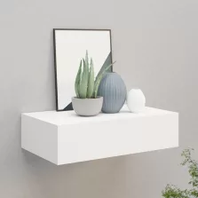   vidaXL fehér MDF falra szerelhető fiókos polc 40 x 23,5 x 10 cm